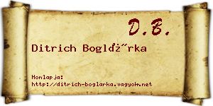 Ditrich Boglárka névjegykártya
